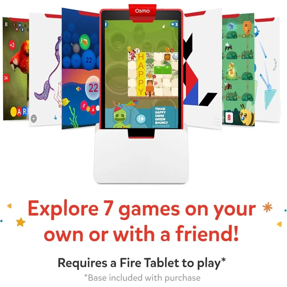 Osmo-Genius Starter Kit for Fire Tablet + Family Game Night-7 Educational Games